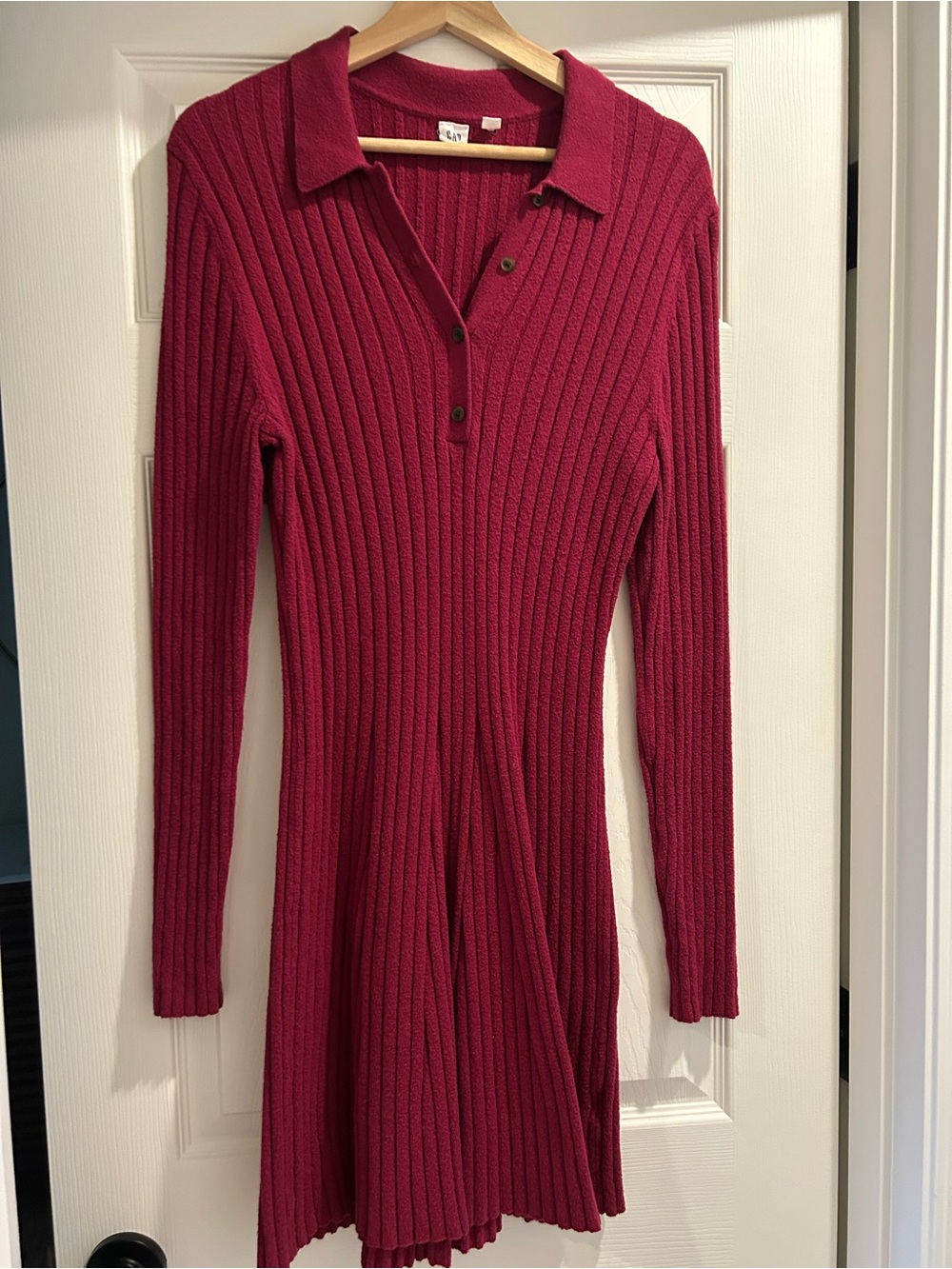 GAP Ribbed Sweater Dress in Berry